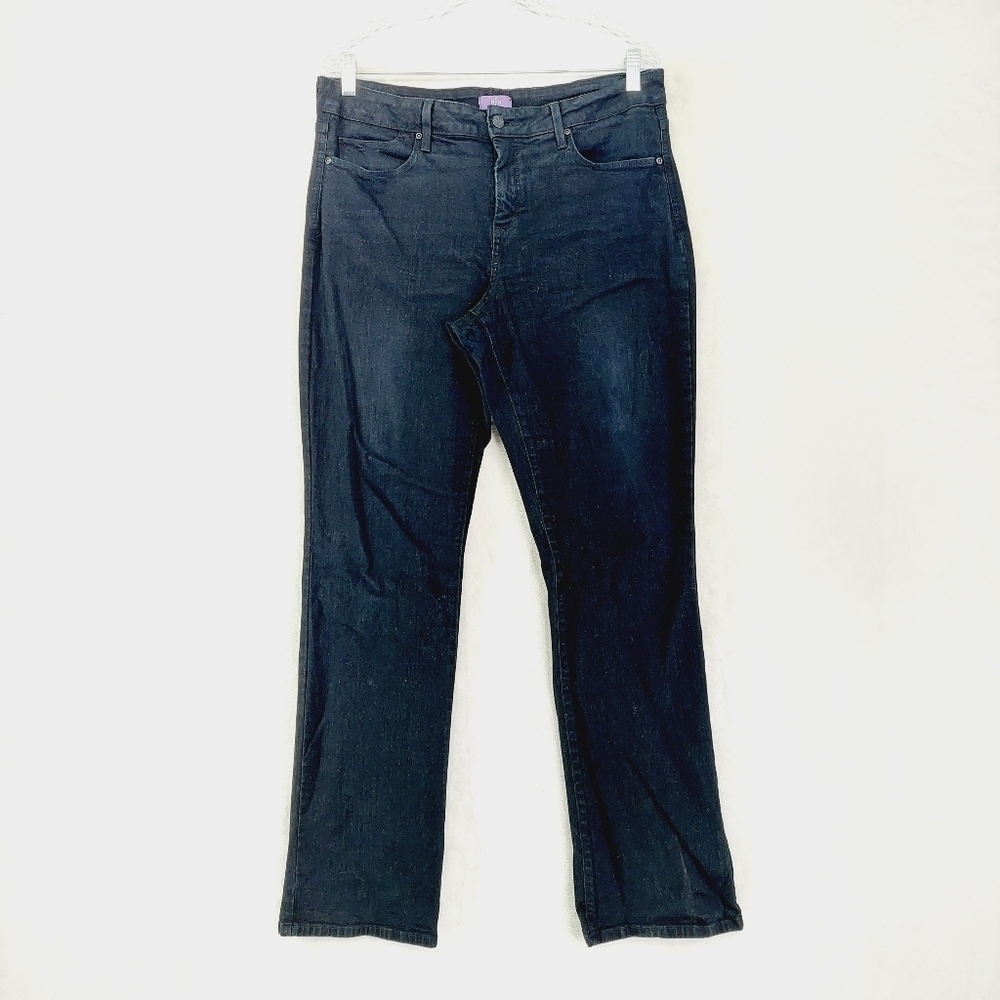 NYDJ Women's Gray High-Rise Mini Bootcut Jeans 4673